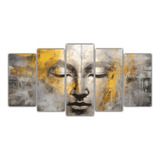 150x75cm Pinturas Abstractas De Buda En Plata Y Amarillo