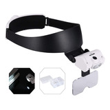 Lupa De Diadema Recargable Con  Luces Led Y  Lentes Des...