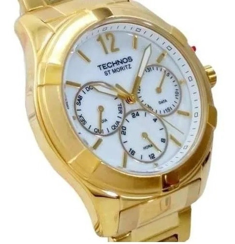 Relógio Technos Redondo Dourado Original