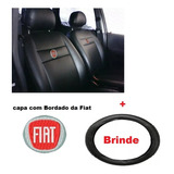 Capa De Couro Banco Do Uno Vivace 2014 Logo Fiat 