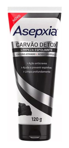 Asepxia Sabonete Detox Carvão Esfoliante 120g Antiacne