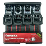 Husky - Paquete De 4 Amarres De Trinquete De 12 Pies X 1 Pul