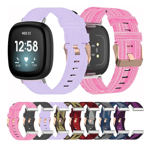 Nylon Weave Watch Band For Fitbit Versa 4 / Sense 2