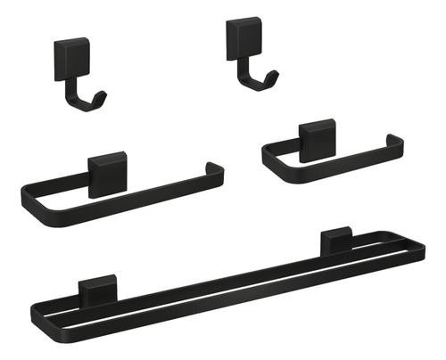 Kit Acessórios Para Banheiros 4 Peças + 1 Cabide Lavabo Luxo