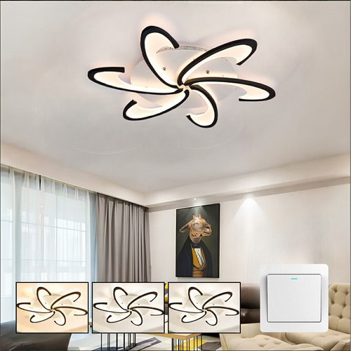 Moderna Luz De Techo Led Regulable En 3 Colores 60w 80cm