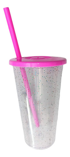 40 Vasos Reusables Glitter Tapa Plana Y Popote  Hot & Cold