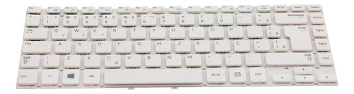 Teclado Para Notebook Samsung Np270e4ekd9 Abnt2 Cor Branco