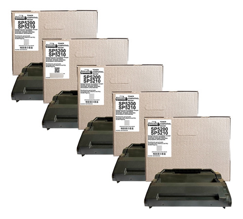 Kit 05 Toner Sp5200 Compatível Para Impressora Ricoh 25k