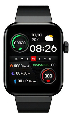 Smartwatch Reloj Mi Bro T1  Hacer - Recibir Llamadas Color De La Caja Negro Color De La Malla Negro