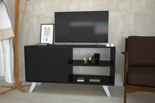 Mueble Mesa Rack Tv Nordico Escandinavo Puerta Estantes 1.20