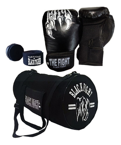 Kit Muay Thai Luva+ Bandagem+bolsa