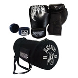 Kit Muay Thai Luva+ Bandagem+bolsa