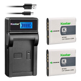 Batería X2 Y Cargador Usb Lcd Para Npbk1, Npbk1 Y Cybe...