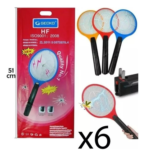 6 Pza Raqueta Mata Moscas Y Mosquitos Recargable Oferta