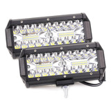 Par Faros De Led Auxiliares 7 ,12v-24v,120w Combo Moto