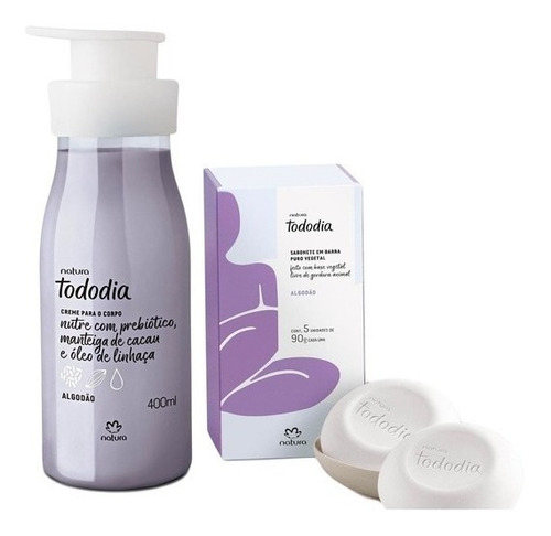 Presente Natura Tododia Creme 400ml + 5 Sabonetes + Sacola