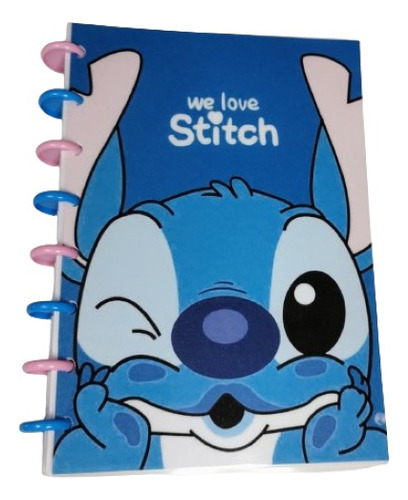 Cuaderno A5 Sistema De Discos Lilo & Stitch + Repuesto 90h