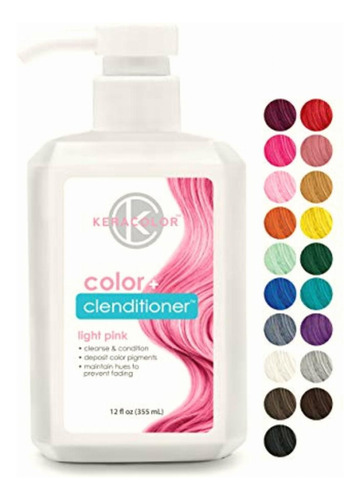 Keracolor Color Plus Clenditioner, Light Pink, 12 Ounce