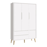 Guarda Roupa Bebe Branco Mdf Menino 3 Portas Theo Natural