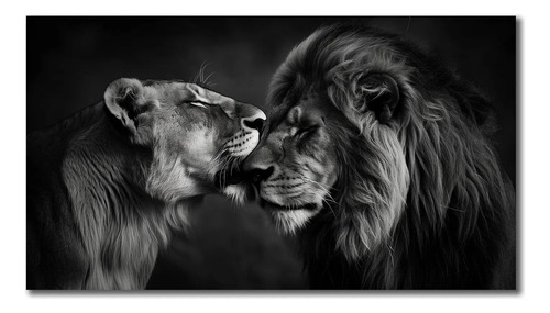 Cuadro Canvas De Lienzo Decorativo 14 Pareja De Leones