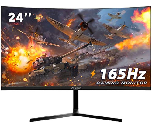 Monitor Curvo Para Juegos Crua De 24 Pulgadas, 144 Hz/165 Hz