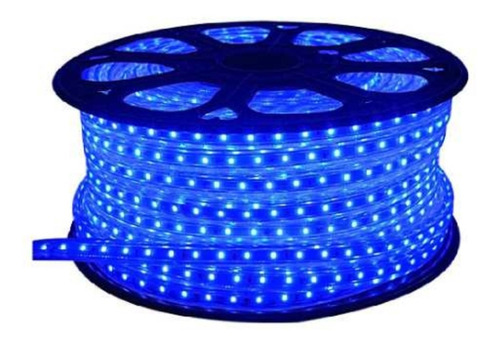 Cinta Luz Led 20mt Luz Azul Silicona + Conector 220v