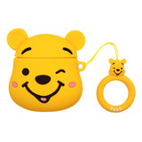 Funda Protector Silicona Oso Winnie Animal Para AirPods 1/2