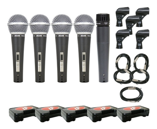Kit Arcano Com 4 Microfones Renius-8 E 1 Renius-7 Xlr-xlr