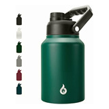 Botella De Agua Aislada De 64 Onzas, Verde Militar, Con Color Verde Ejército
