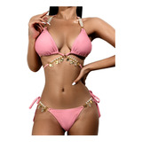 Traje De Baño M Para Mujer, Conjunto De Bikini De Encaje, Ro