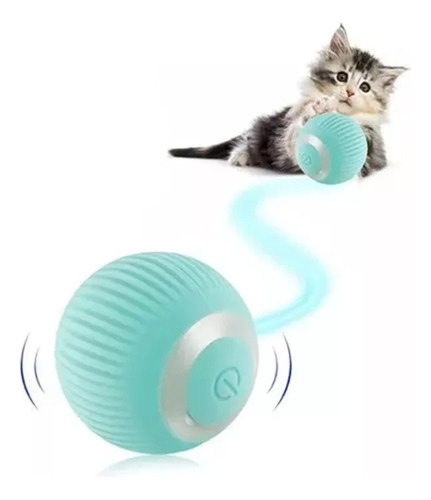 Juguete Gato Bola Interactivo Inteligente Recargable Azul