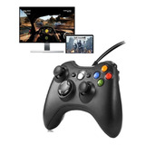 Controle P/video Game Xbox 360 Com Fio Joystick Xbox360 E Pc Cor Preto
