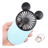 Ventilador Usb Recargable Cute Mouse Con Led, 3 Velocidades 