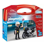 Playmobil 5648 Valija Maletin Policia Con Moto Pido Gancho
