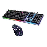 Combo Teclado + Mouse Optico Gamer Usb Rgb Tigers Pro Negro