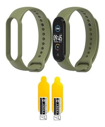 Pulseira P/ Miband 5 E Smartband M5 Silicone + Pelicula