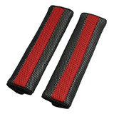 2 Almohadillas De Cinturón Seguridad Auto 21x16cm Rojo Negro
