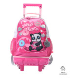 Morral Con Ruedas Para Niña Sweet Panda M Rosado