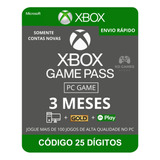 Xbox Game Pass P/ Pc - 3 Meses Código 25 Dígitos
