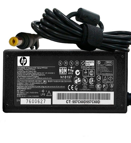 Cargador Hp 425 18.5v 3.5a 4.8*1.7mm Punta Amarilla