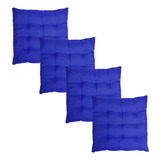 Kit 4 Assentos Almofada Futon Acácia 60x60cm - Cores Diversa Cor Azul Royal