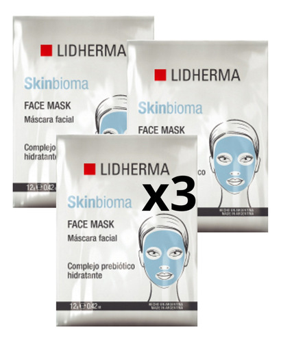 Lidherma Mascarilla Facial Hidratante Skinbioma- Set X3