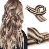 Extensiones De Cabello Natural Rubio Con Cinta Adhesiva