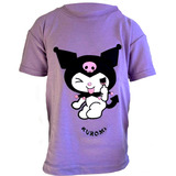 Kuromi Playera De Algodón Bordada