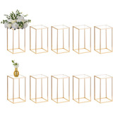 Nuptio 10 Piezas Florero Dorado Soporte De Columna De Metal 