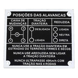 Placa Ou Plaqueta Identificação Marcha 3m Jeep Willys Preta