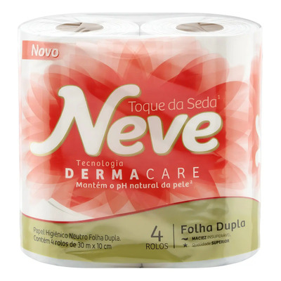 Papel higiênico Neve Toque da Seda folha dupla 30 m de 4 un | MercadoLivre