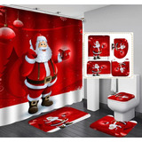 Set 4 Piezas Juego De Baño Alfombras Cortina Decoracion Navi