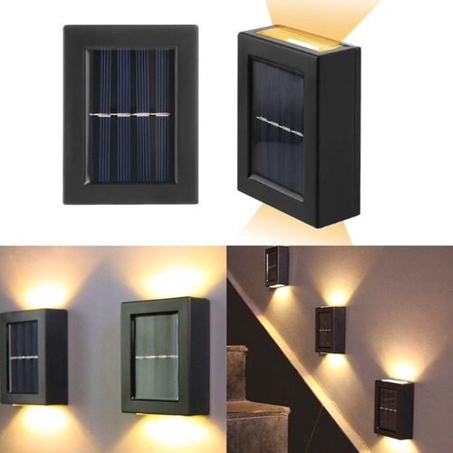 4x Arandela Luminária Parede Externa Muro Escada Solar Slim