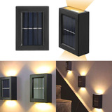 4x Arandela Solar Slim 2 Focos Luminaria Parede Externa